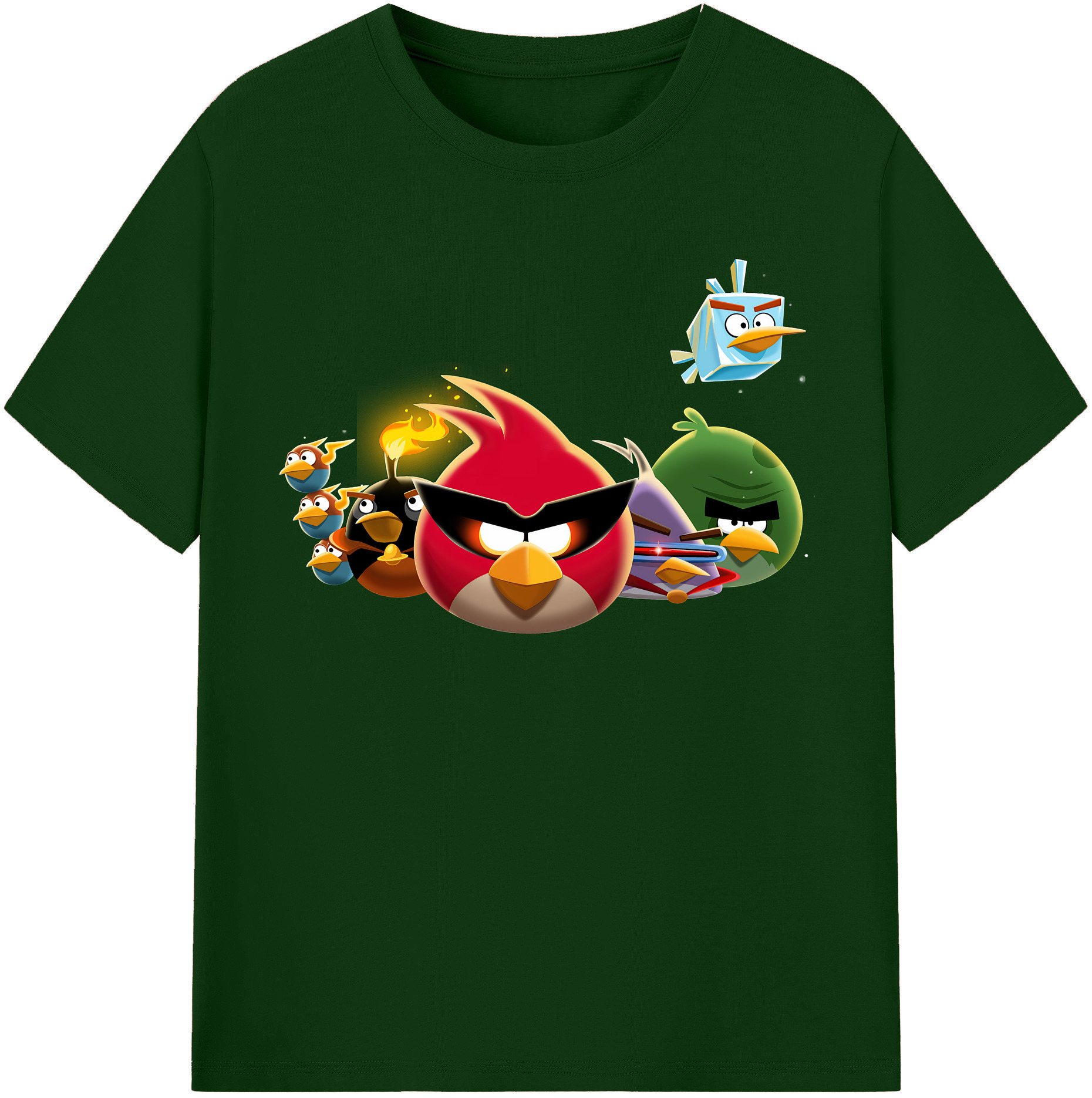 （画像用） Angry Birds アングリーバード 綿100％半袖Tシャツ（フロントプリント）